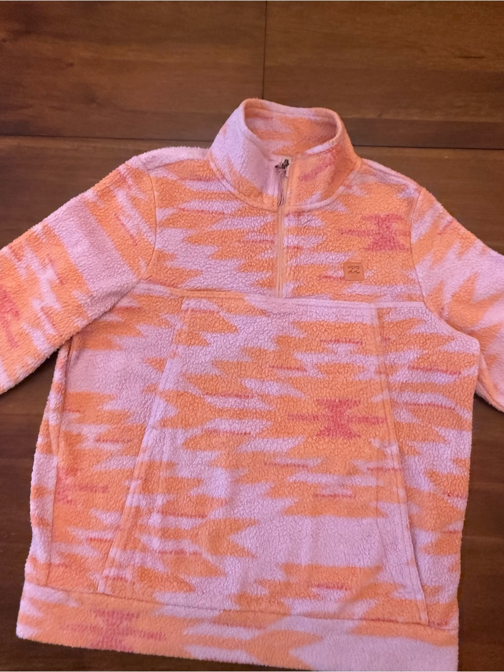 Women’s Billabong Half-Zip Fleece Pullover - Pink & Orange